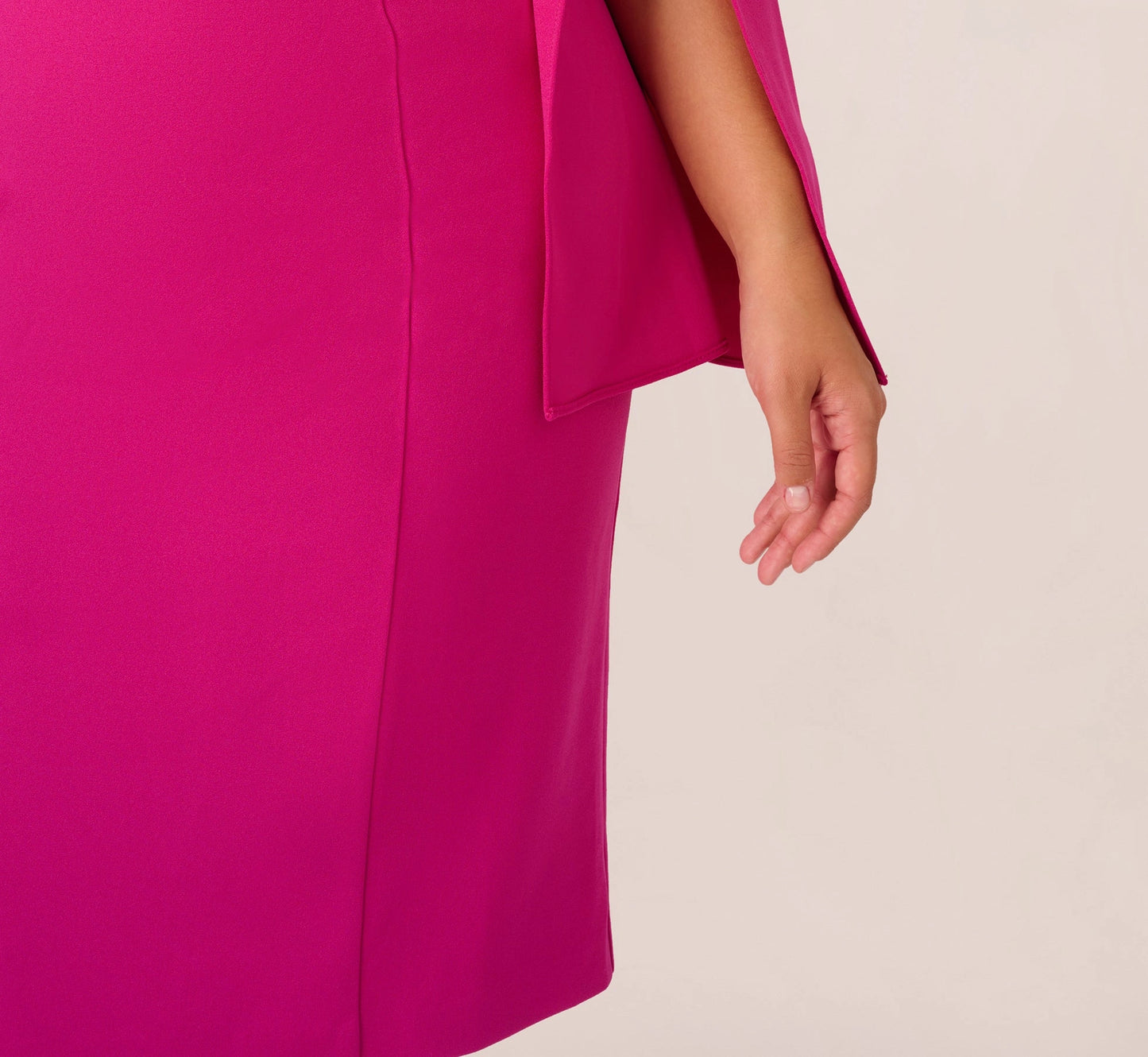 Vibrant Sheath V-Neck Cape-Sleeve Closed-Back Knee-Length Mother of the Bride Dresses