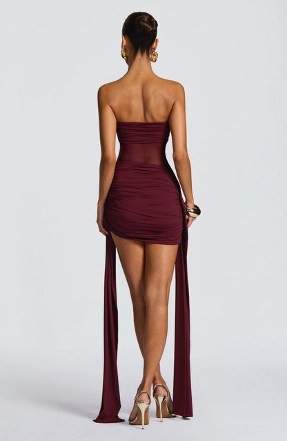 Soft Bodycon Strapless Open Back Mini Homecoming Dress