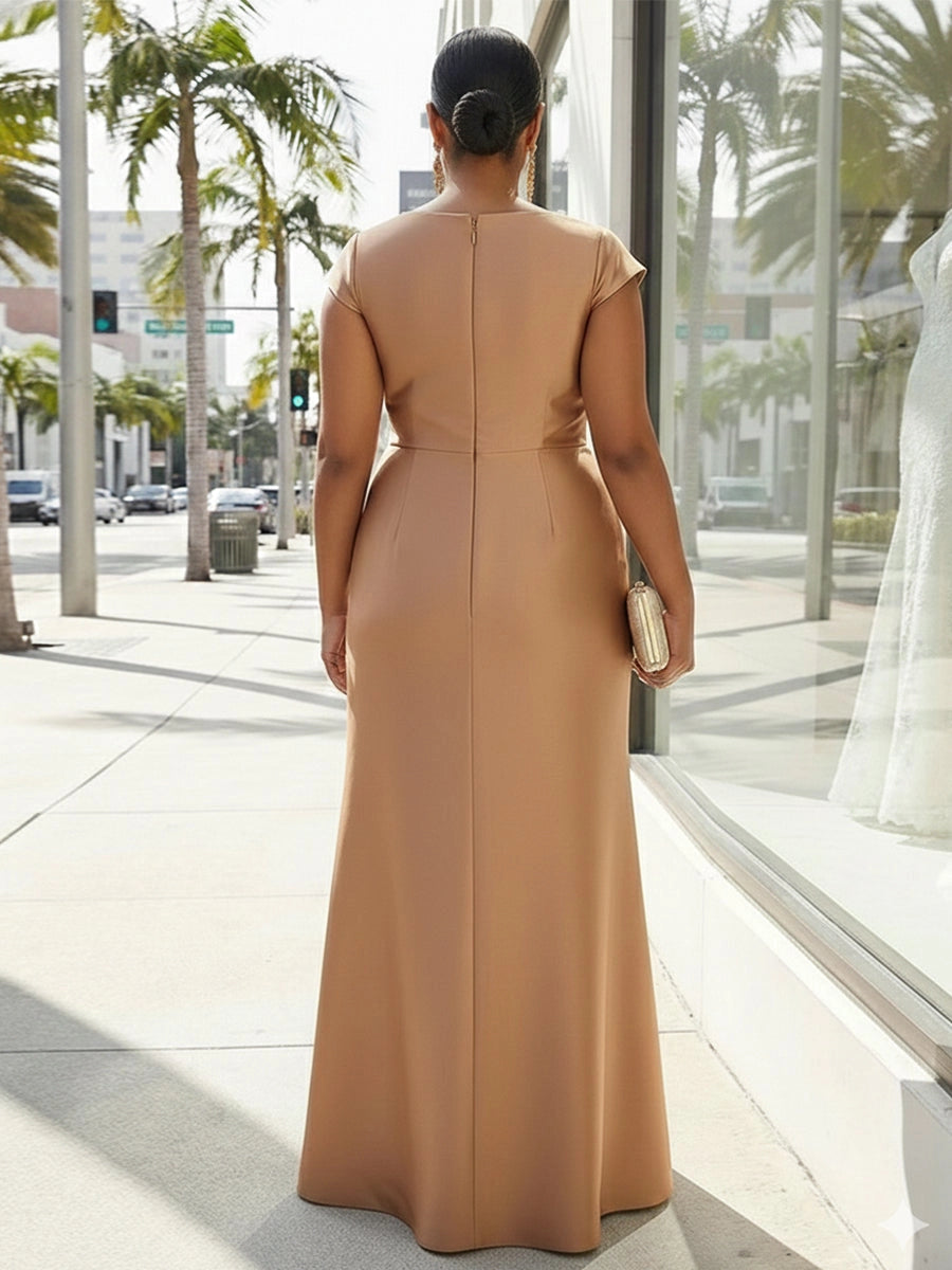 back view roselledress zip‑back plus‑size mermaid satin prom maxi dress