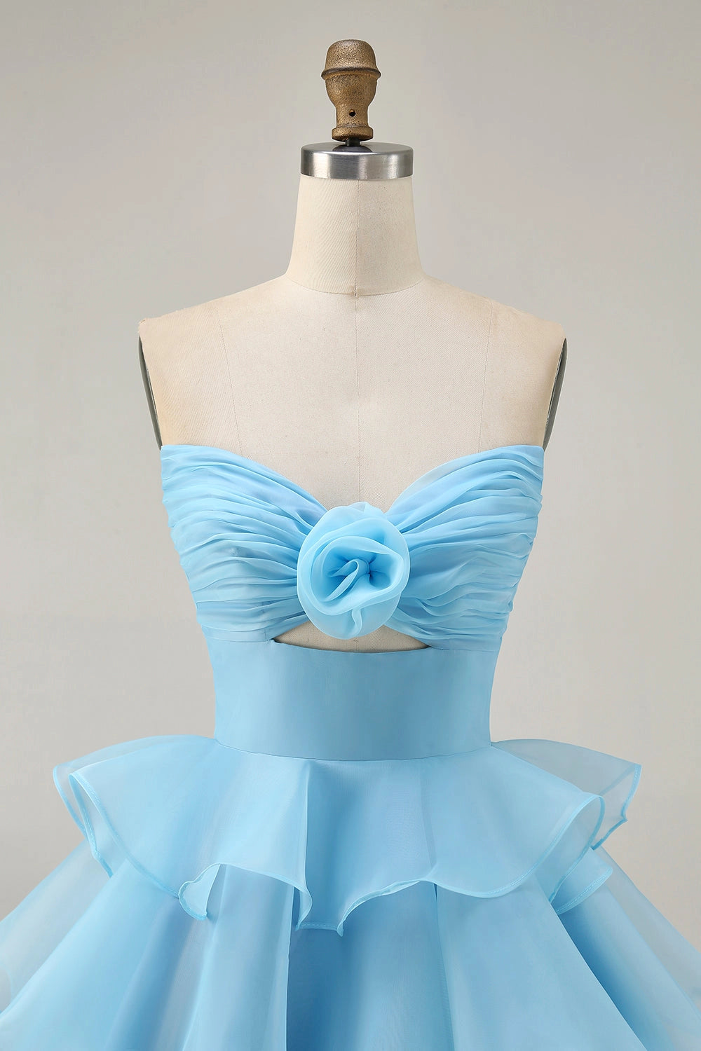 Pink A-Line Sweetheart Strapless Closed Back Mini Homecoming Dress