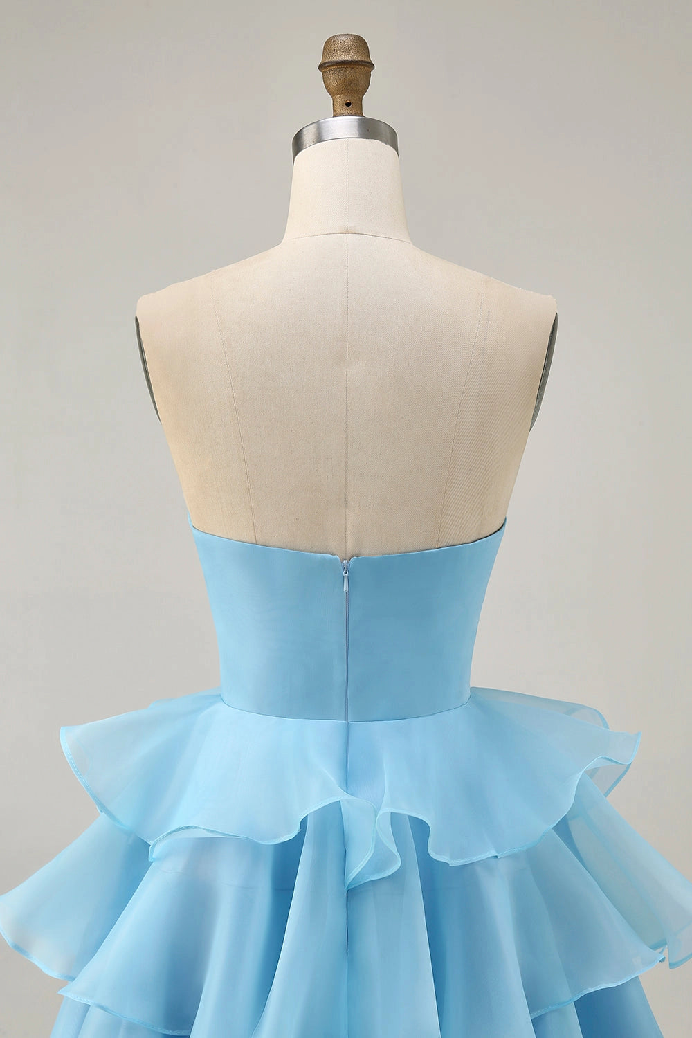 Pink A-Line Sweetheart Strapless Closed Back Mini Homecoming Dress