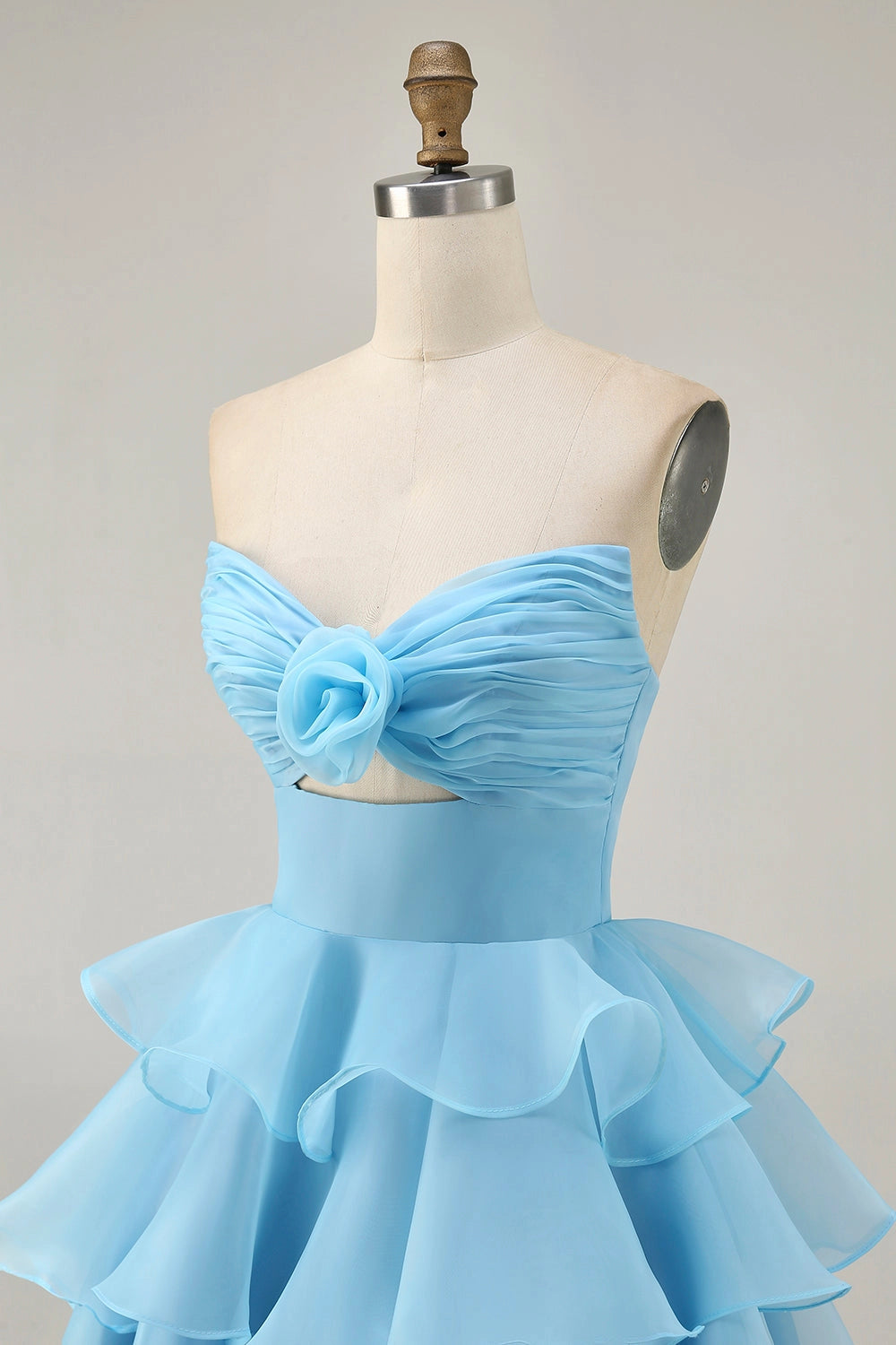 Pink A-Line Sweetheart Strapless Closed Back Mini Homecoming Dress