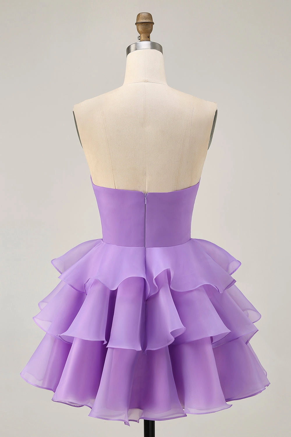 Pink A-Line Sweetheart Strapless Closed Back Mini Homecoming Dress