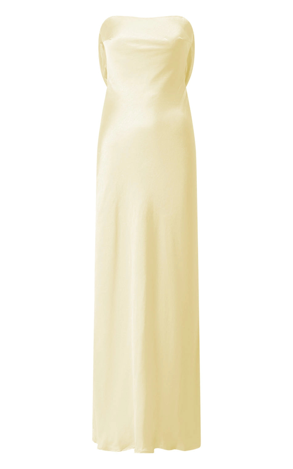 Strapless Cowl Back Button Detail Satin Bodycon Plus Size Wedding Guest Dress