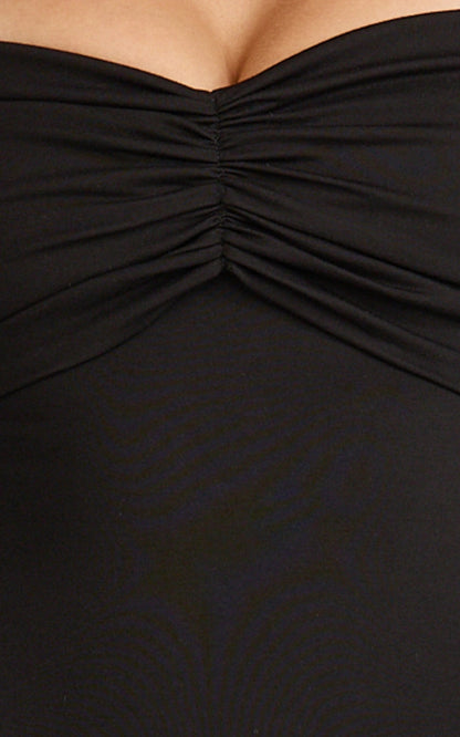 Sheath Off Shoulder Twist Long Sleeve Zipper Back Slit Maxi Plus Size Wedding Guest Dress