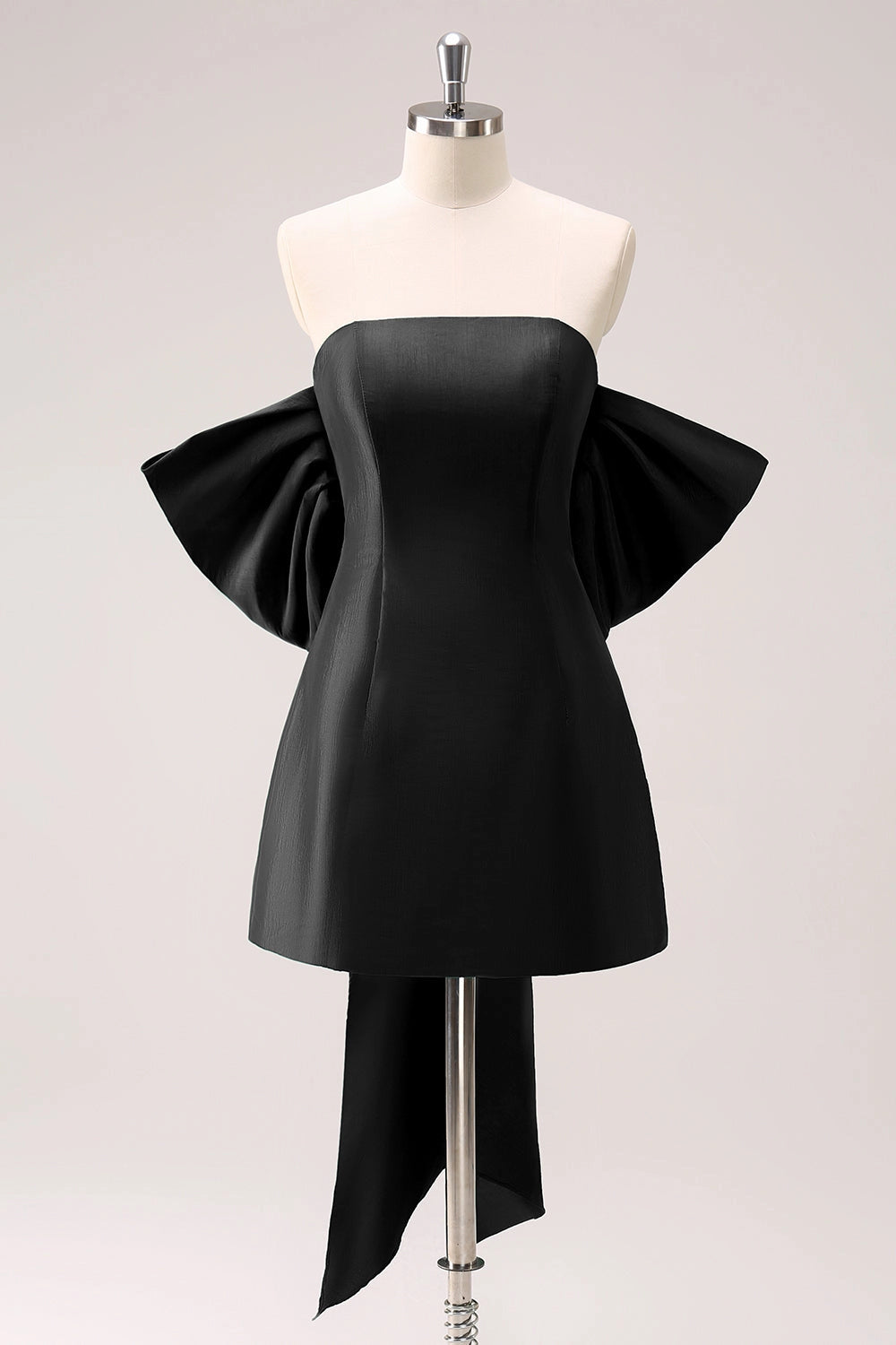 Emerald Green A Line Strapless Off Shoulder Giant Bow Back Mini Homecoming Dress
