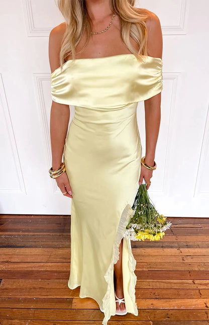 Black Mermaid Off Shoulder Tube Tie Back Long Prom Dress