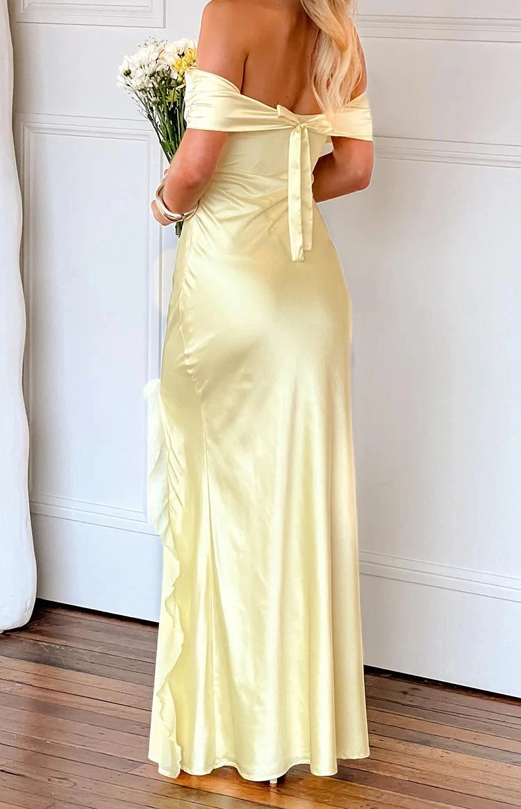 Black Mermaid Off Shoulder Tube Tie Back Long Prom Dress
