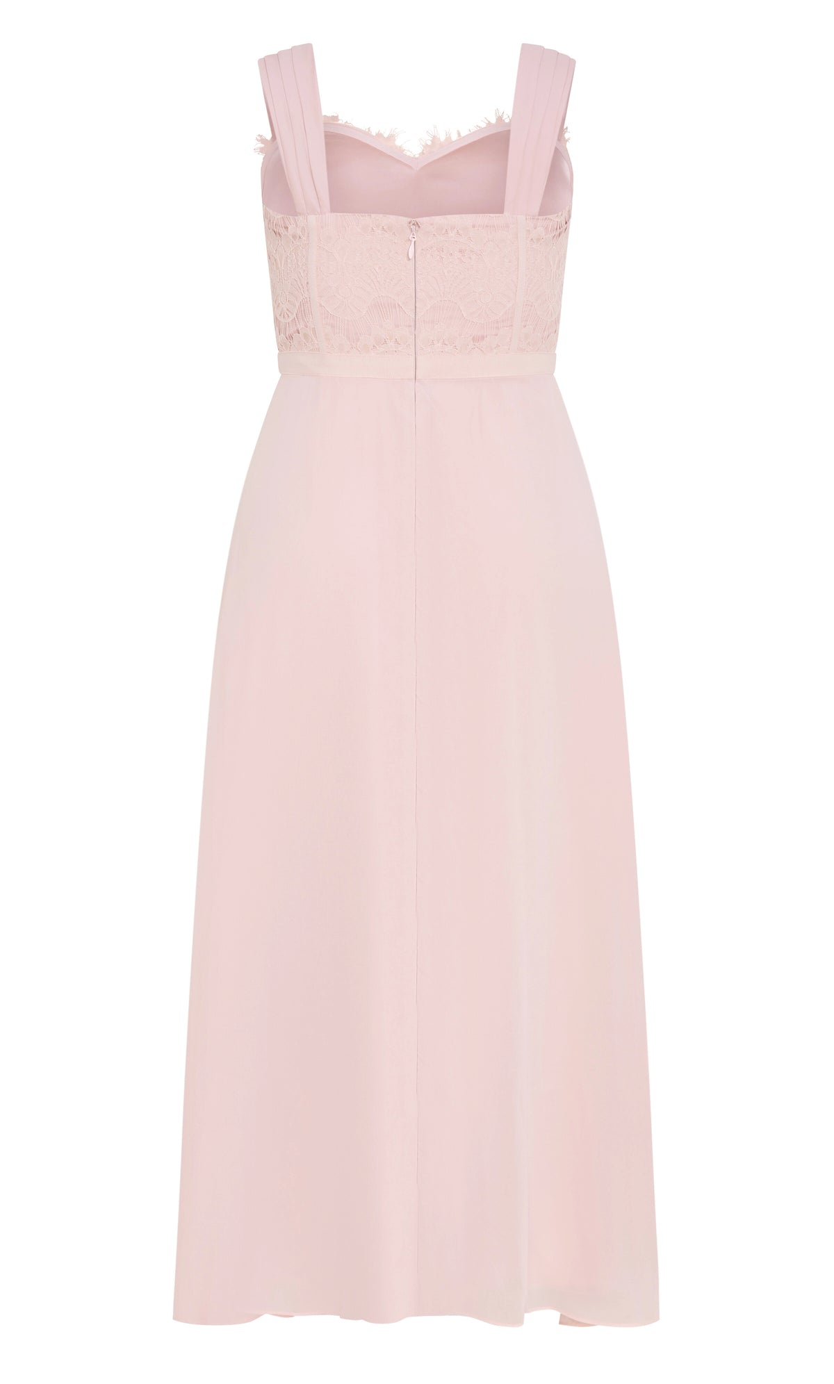 Dusty Rose Lace Chiffon Maxi Plus Size Wedding Guest Dress