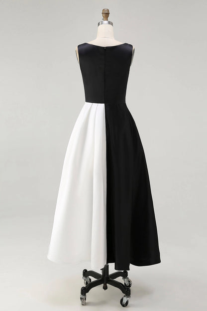Elegant Plus Size A‑Line Bateau Sleeveless Closed‑Back Midi Prom Dress