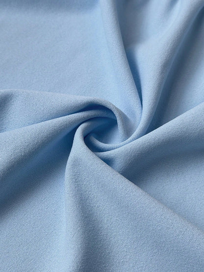 Plus Size Sky‑Blue A‑Line Off‑The‑Shoulder Short‑Sleeve Open‑Back Floor‑Length Prom Dress