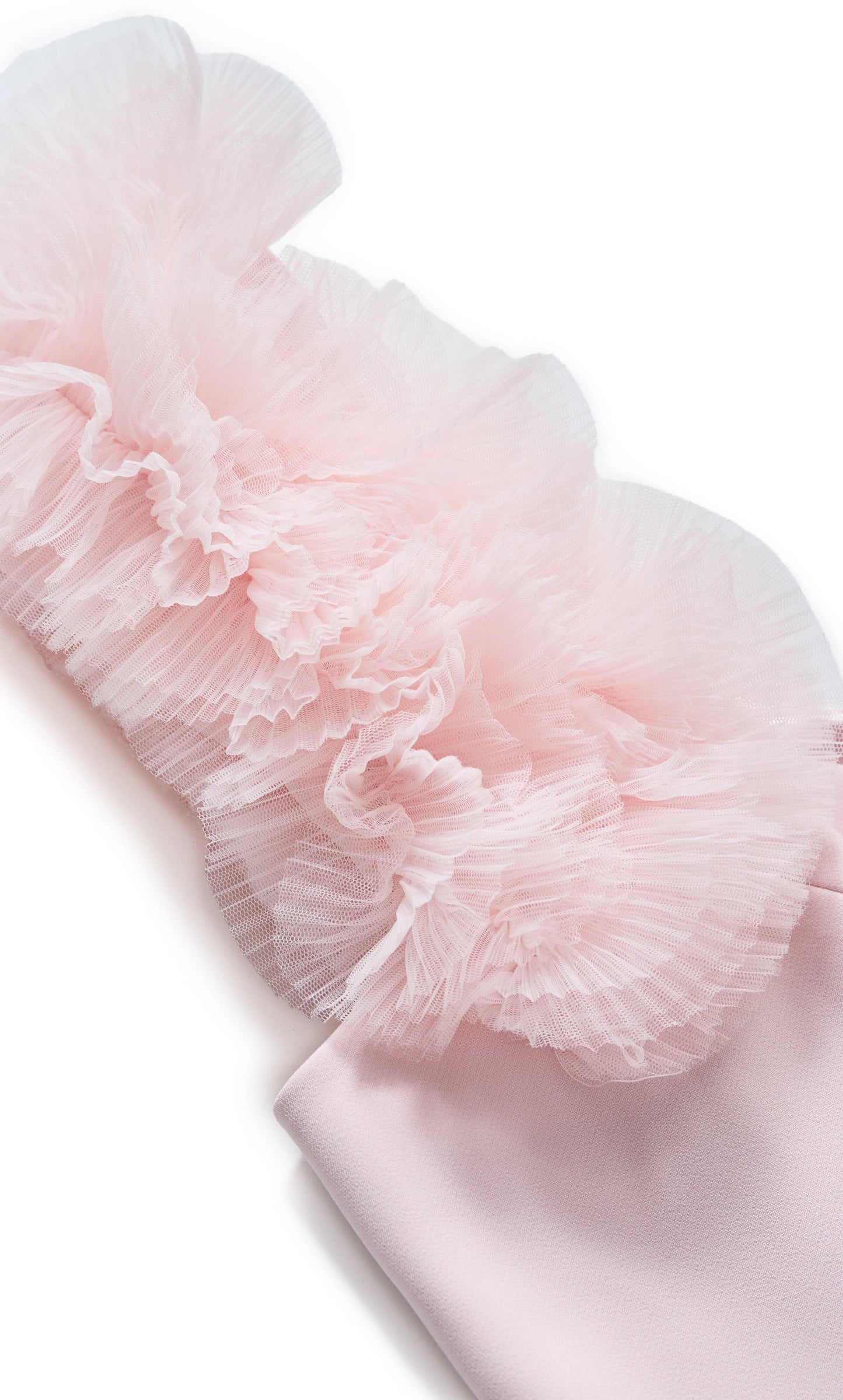 Blush Pink Tulle Ruffle Strap Midi Plus Size Wedding Guest Dress