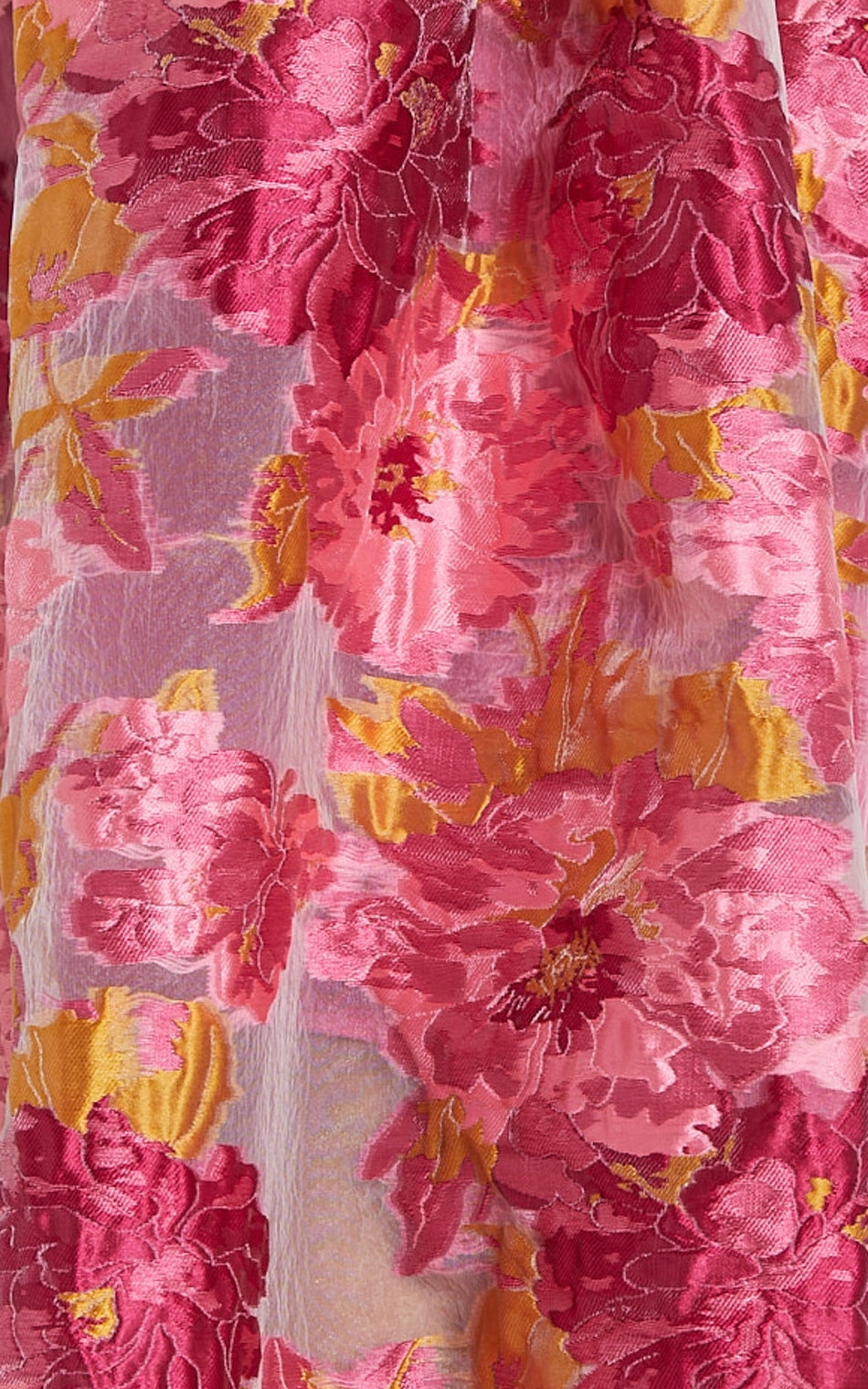 Spaghetti Strap Floral Jacquard Midi Plus Size Wedding Guest Dress