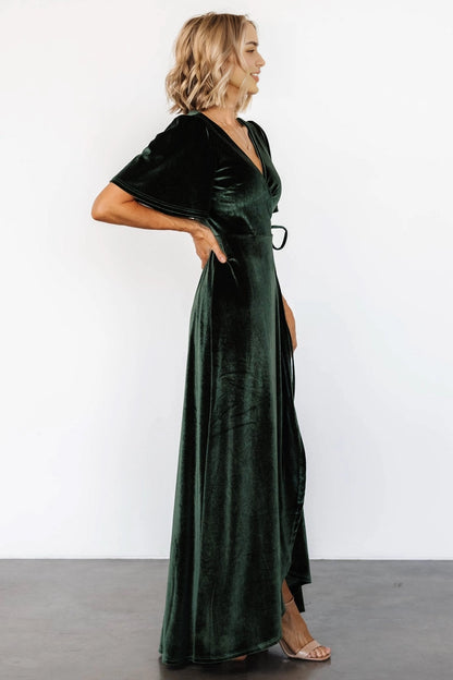 Soft A‑line V‑Neck Flutter Sleeve Closed‑Back Maxi Mother Of Bride Dress