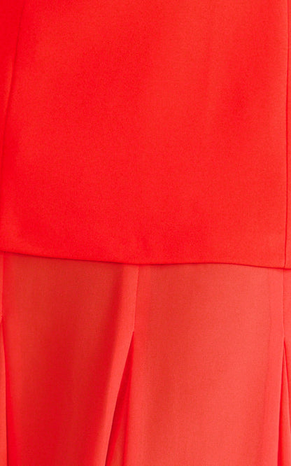 Minimalist Sleeveless U Neck Back Zipper Chiffon Overlay Plus Size Maxi Wedding Guest Dress 