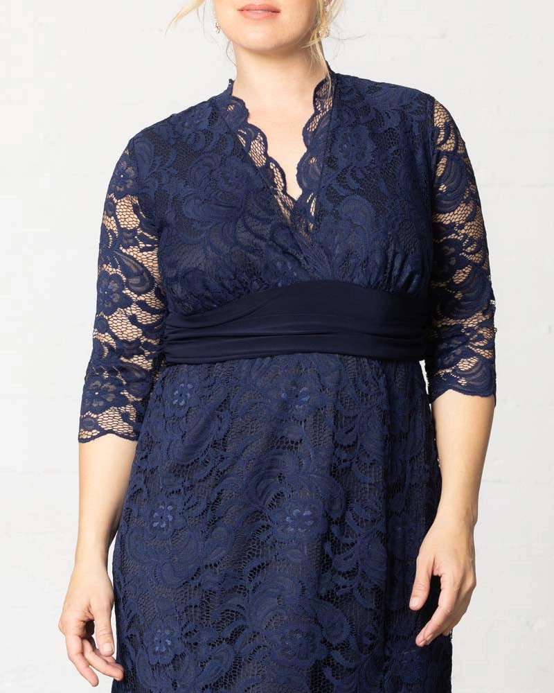 Roselledress 3/4 Sleeve Lace Maxi Plus Size Wedding Guest Dress