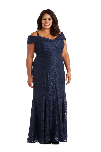 Roselledress Modest Plus Size Mermaid Off Shoulder Strap Low Back Lace Maxi Prom Dress