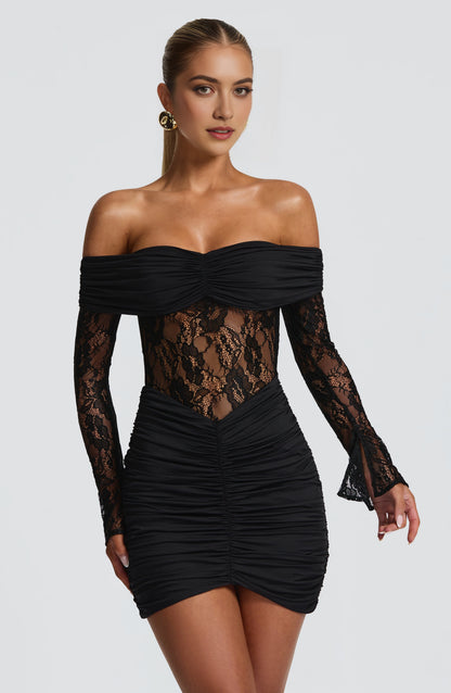 Red Bodycon Off Shoulder Long Sleeve Open Back Mini Homecoming Dress