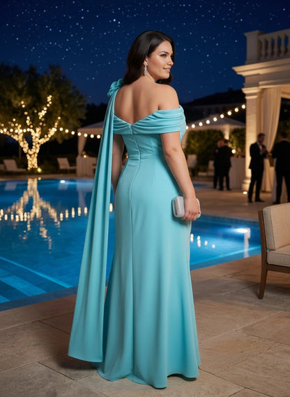 Roselledress chiffon formal dress plus size v shaped back invisible zipper mother of bride long dress back view
