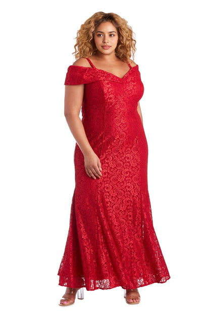 Roselledress Modest Plus Size Mermaid Off Shoulder Strap Low Back Lace Maxi Prom Dress