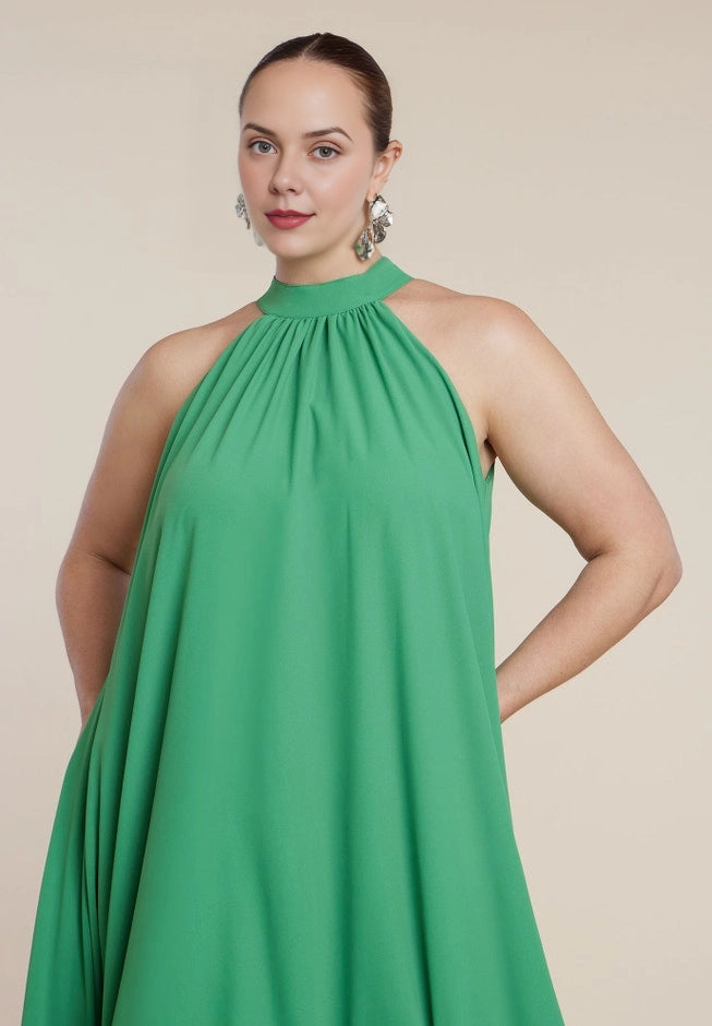 Roselledress Asymmetric Draped One‑Sleeve Maxi Plus Size Wedding Guest Dress