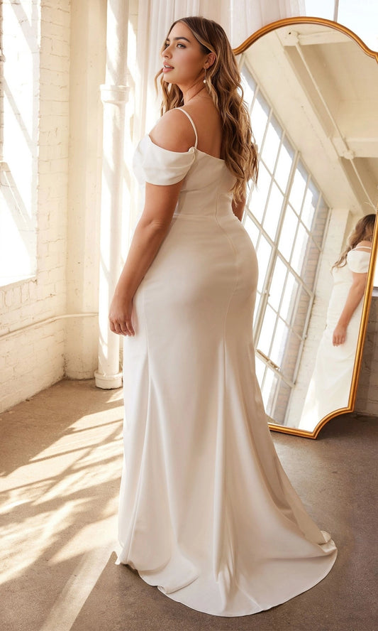 roselledress plus size white satin wedding dress solid back spaghetti strap off shoulder bridal gown