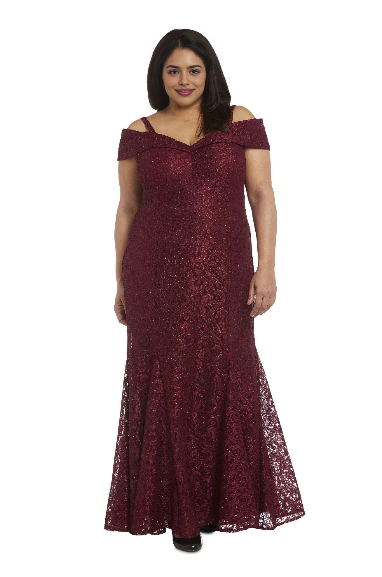 Roselledress Modest Plus Size Mermaid Off Shoulder Strap Low Back Lace Maxi Prom Dress