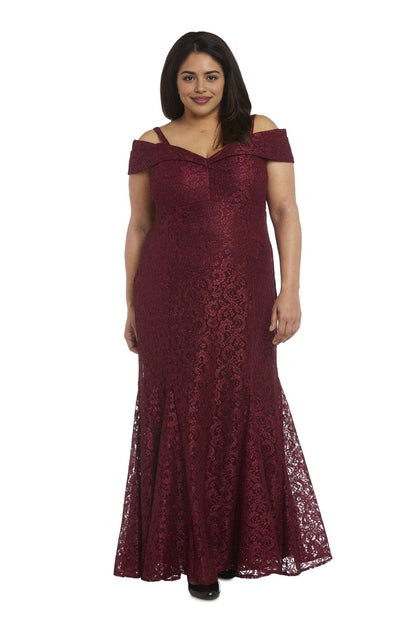 Roselledress Modest Plus Size Mermaid Off Shoulder Strap Low Back Lace Maxi Prom Dress
