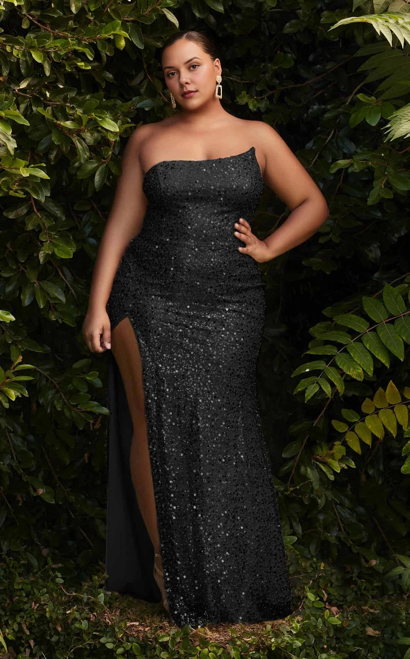 Dazzling Plus Size Mermaid Asymmetrical Sleeveless Lace-Up Back Long Prom Dress