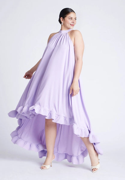 Roselledress Asymmetric Draped One‑Sleeve Maxi Plus Size Wedding Guest Dress