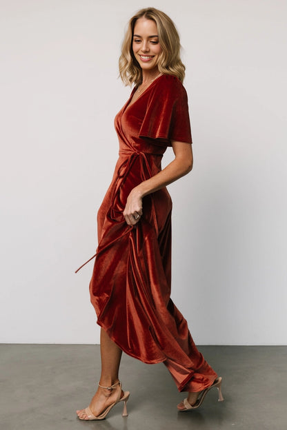 Soft A‑line V‑Neck Flutter Sleeve Closed‑Back Maxi Mother Of Bride Dress