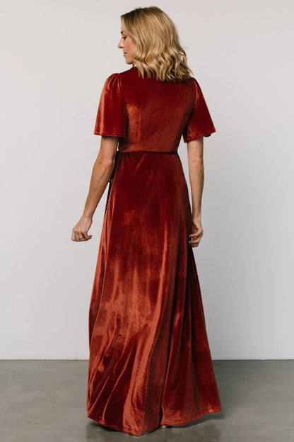 Soft A‑line V‑Neck Flutter Sleeve Closed‑Back Maxi Mother Of Bride Dress