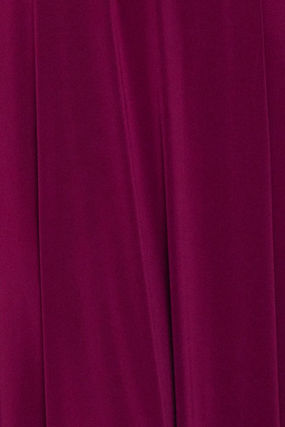 Plus Size Elegant A-Line Cowl Neck Sheer Sleeve Draped Back Maxi Mother of the Bride Dress