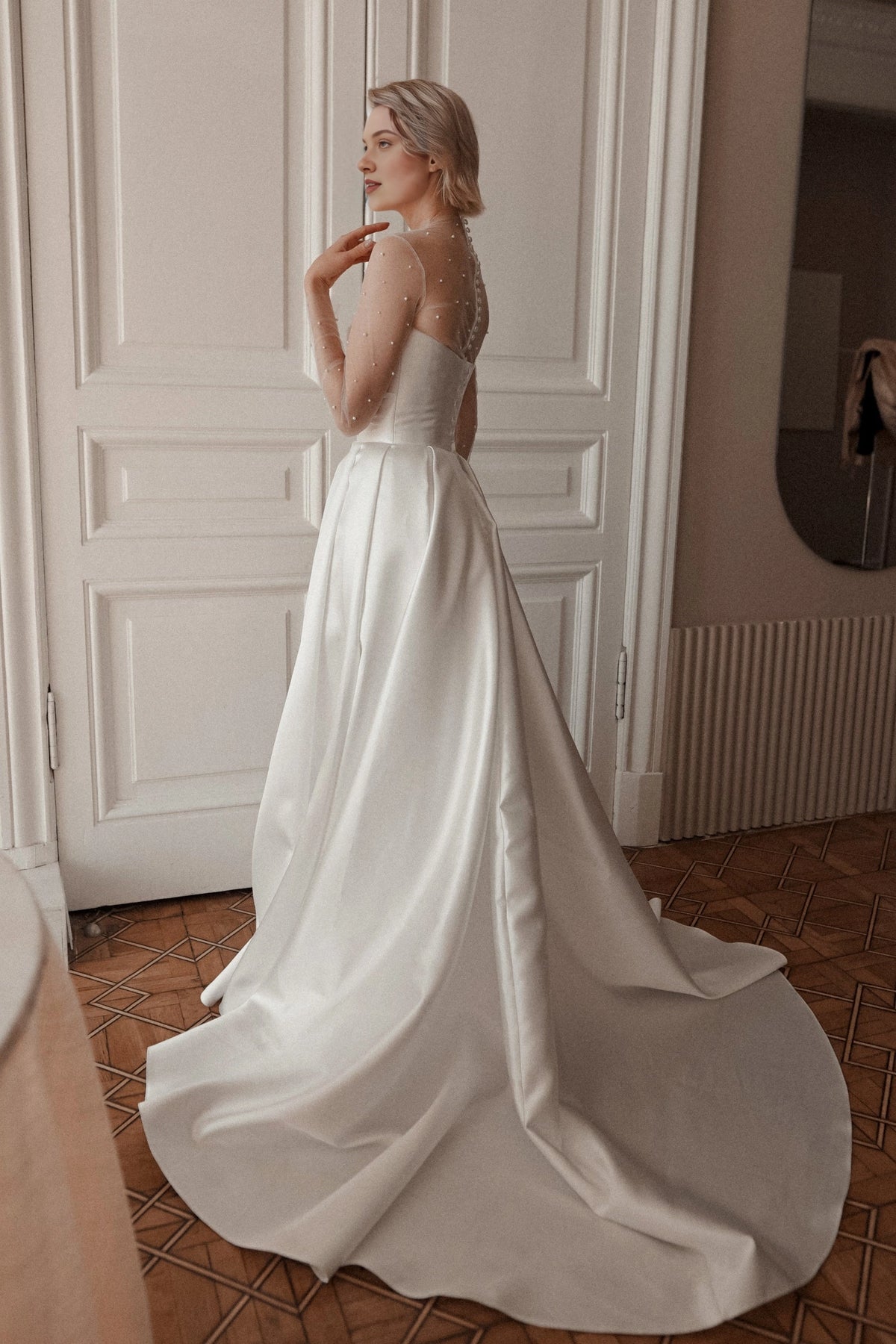 Elegant A-Line Sweetheart Strapless Lace-Up Back Plus Size Wedding Dress